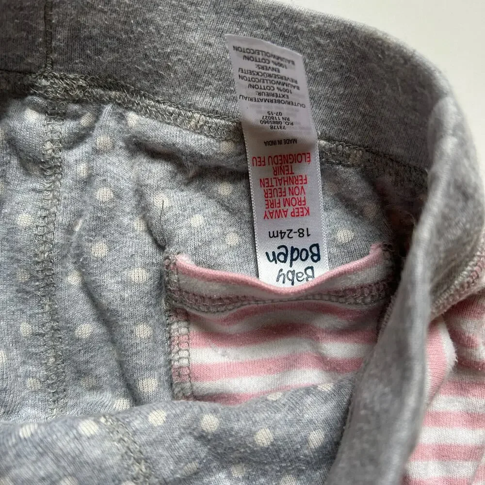 Baby Boden Reversible Striped Patchwork Pants 18-24M